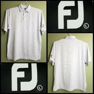 Footjoy Men Short Sleeve Stripe Polo Shirt Large
